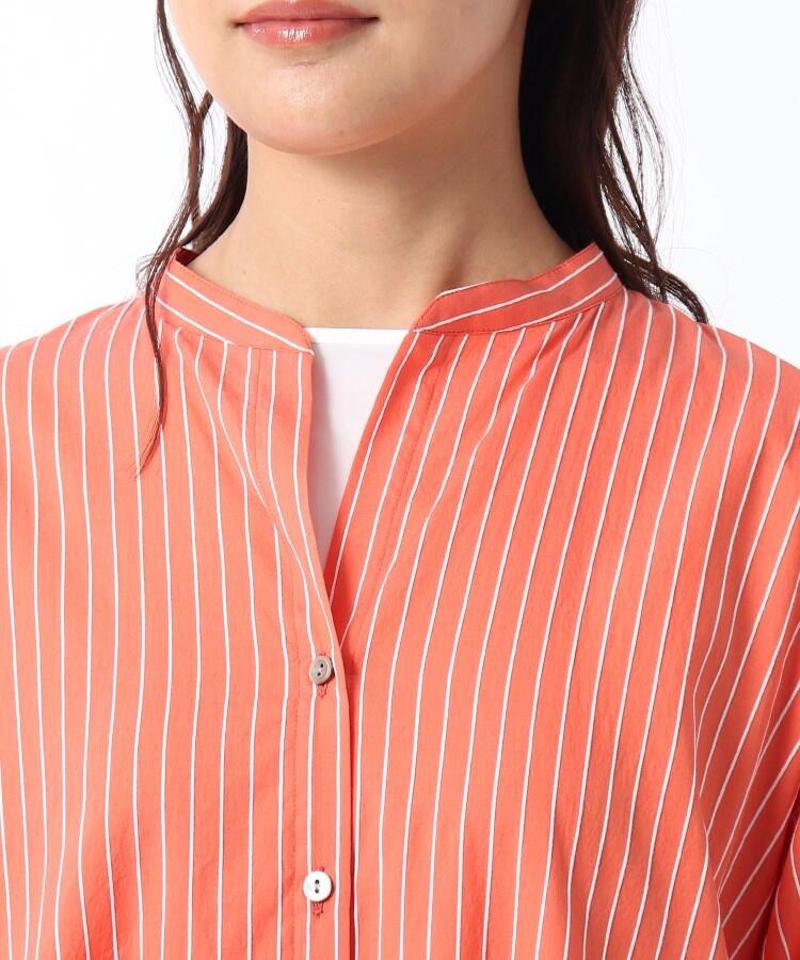 【洗える】ストライプ柄シャツワンピース