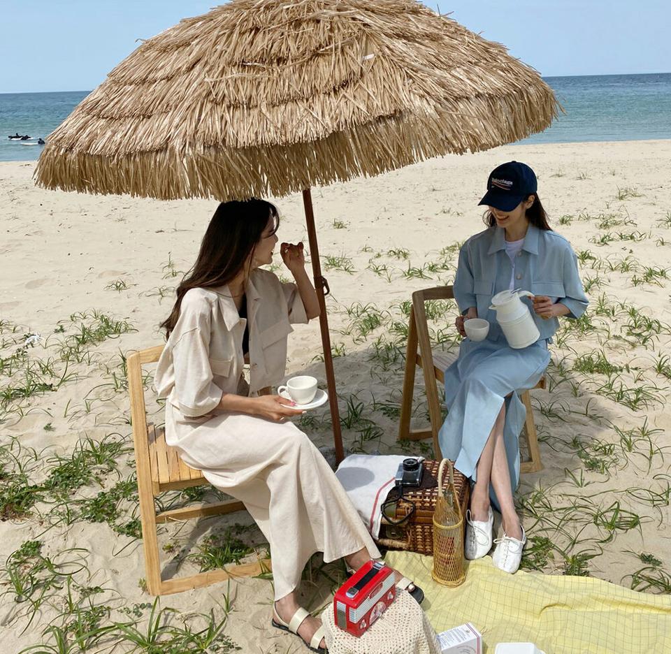 リネン混ポケットジャケット&リボンHラインスカートSET・全3色・b63917 レディース 【jk】 韓国 ファッション アウター ジャケット 半袖 セット モダン リネン カジュアル カジュアルジャケット スカート フェミニン オーバーサイズ 夏 春