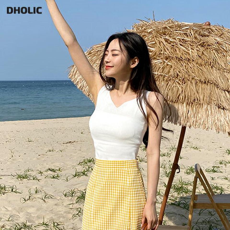 【只今10%OFF】Vネックニットスリーブレス・全5色・t63868 レディース 【tops】【韓国 ファッション トップス Tシャツ スリーブレス スリム Vネック やわらかい ニット 大人 体型カーバー 細身 フィット 夏 春】