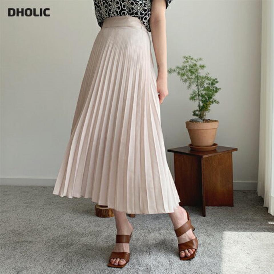 プリーツロングスカート・全4色・t62210 レディース 【sk】 韓国 ファッション ボトムス スカート ロング ロングスカート フェミニン プリーツ フレア 体型カバー 細身 スリム ゴム Aライン ボリューム 夏 春