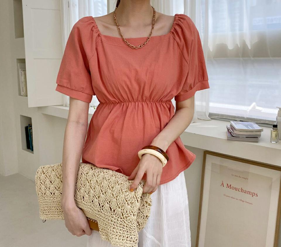 2WAYゴムスクエアブラウス・全5色・t68749 レディース 【bl】 トップス ブラウス スクエアネック オフショルダー ウエストゴム 単色 無地 シンプル フェミニン デコルテ 鎖骨 春 夏 韓国ファッション ハイホリHIHOLLI