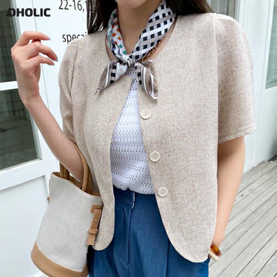 メランジボタンブラウス・全4色・t68774 レディース 【bl】 トップス ブラウス 半袖 ハーフスリーブ メランジ シンプル 上品 ボタン 大人 きれいめ 春 夏 韓国 ファッション ハイホリHIHOLLI