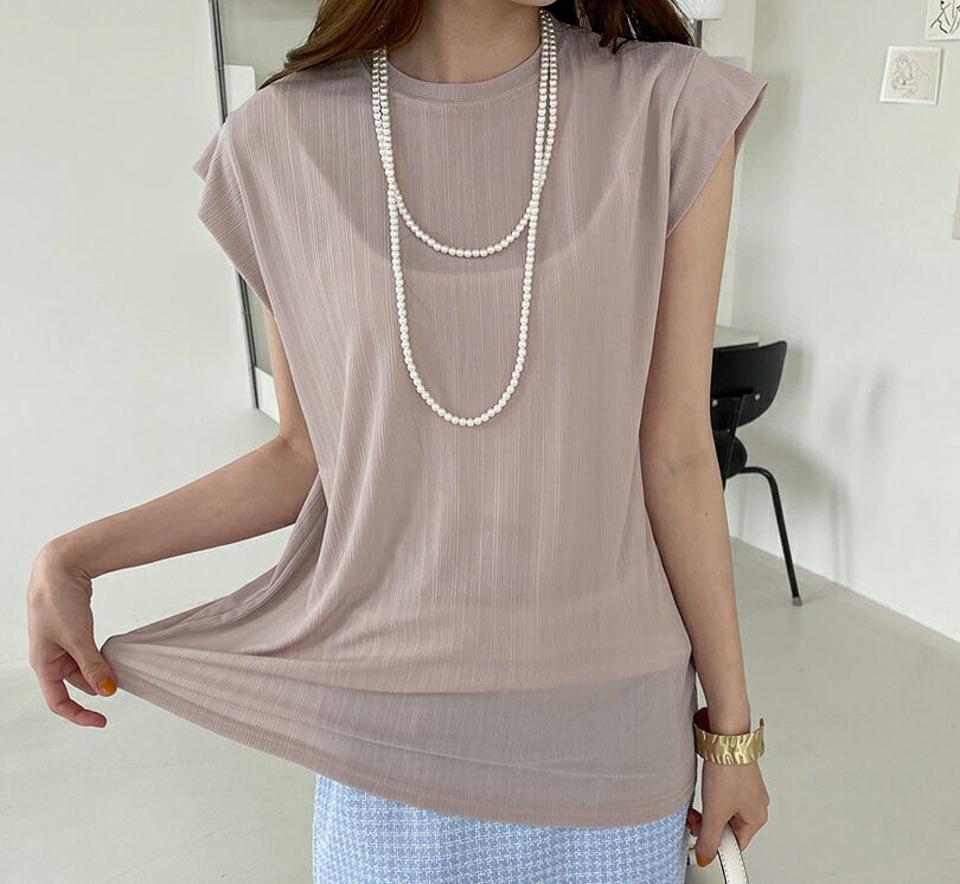 キャップスリーブラウンドTシャツ・全4色・b68748 レディース 【tops】 トップス Tシャツ キャップスリーブ ショートスリーブ 単色 無地 シンプル ベーシック カジュアル ラフ 春 夏 韓国 ファッション ハイホリHIHOLLI