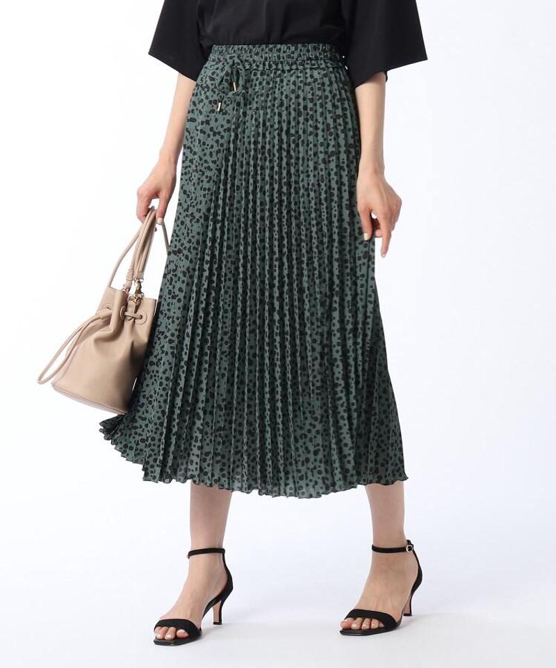 【洗える】Rattiナッツプリントプリーツスカート