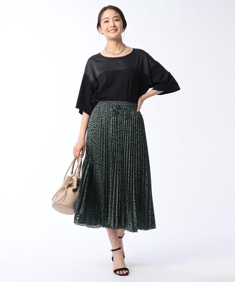 【洗える】Rattiナッツプリントプリーツスカート