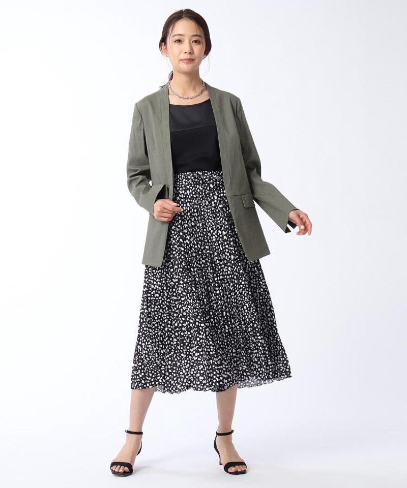 【洗える】Rattiナッツプリントプリーツスカート