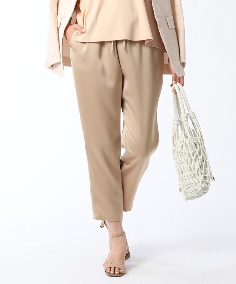 【洗える】プラムサテンイージーパンツ