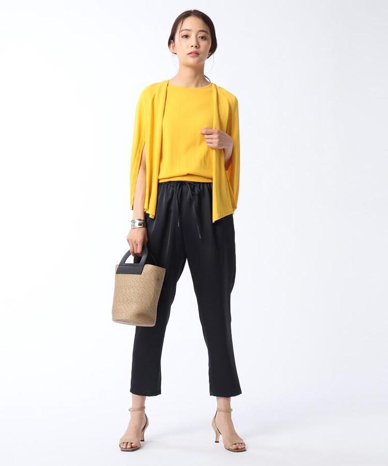 【洗える】プラムサテンイージーパンツ