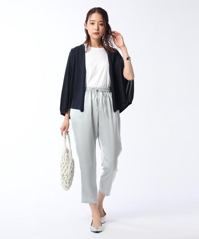 【洗える】プラムサテンイージーパンツ