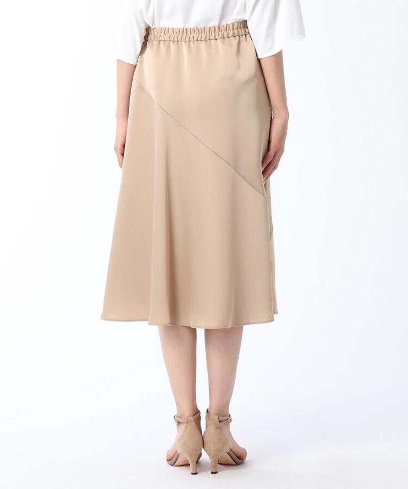 【洗える】プラムサテンアシンメトリスカート