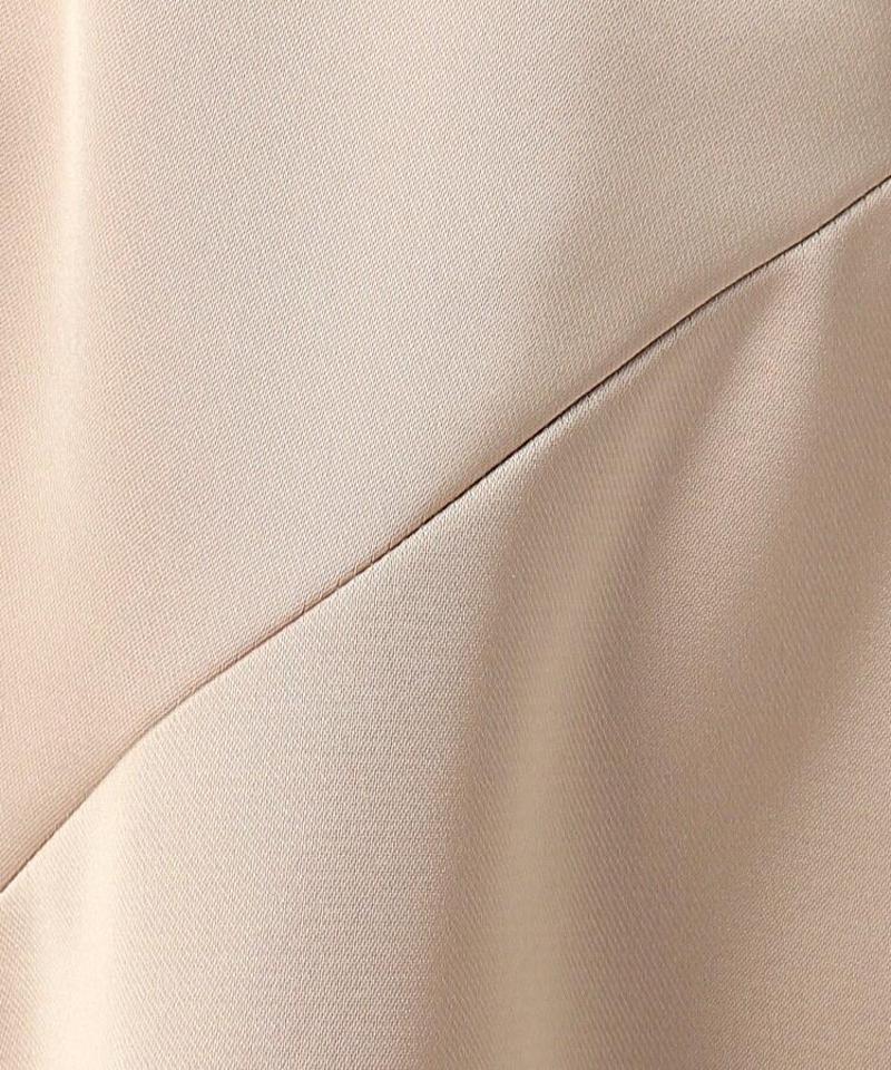 【洗える】プラムサテンアシンメトリスカート