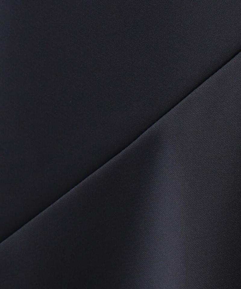 【洗える】プラムサテンアシンメトリスカート