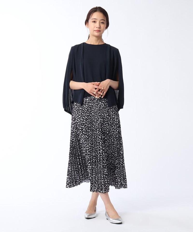 【洗える】ボイルコットンフレンチスリーブニット