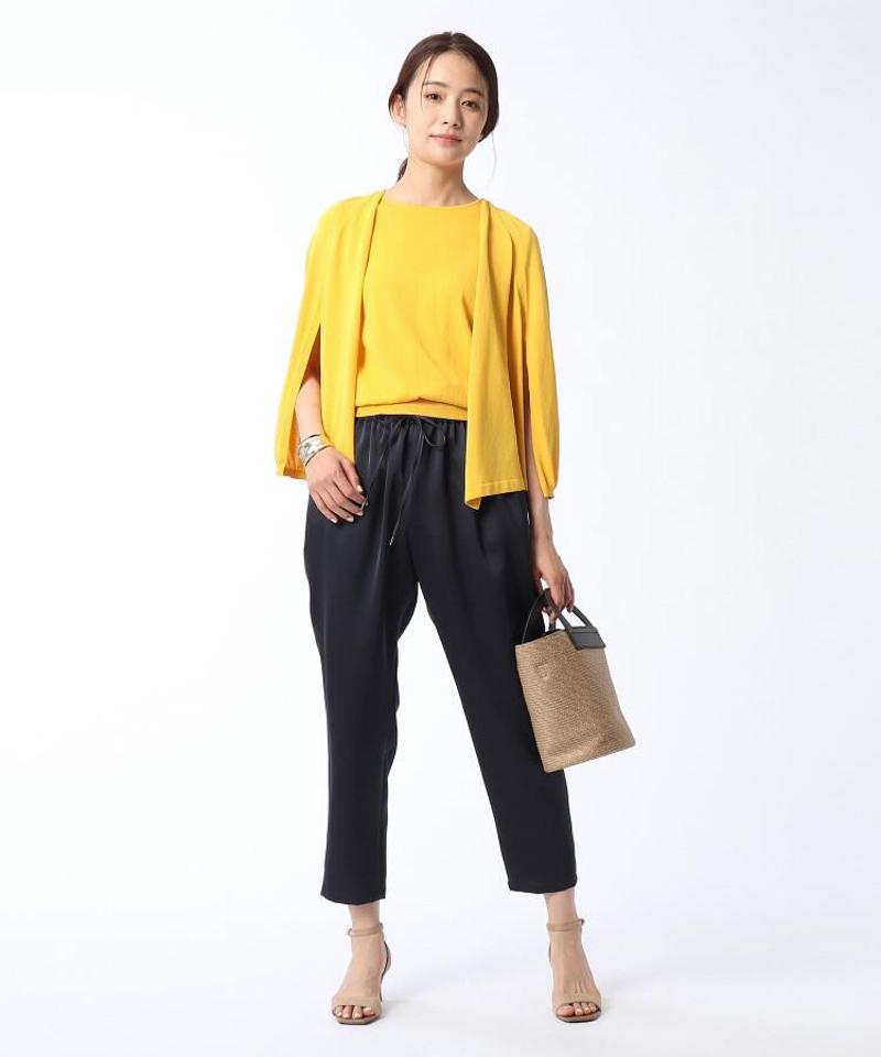 【洗える】ボイルコットンフレンチスリーブニット