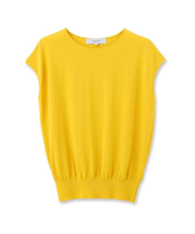 【洗える】ボイルコットンフレンチスリーブニット