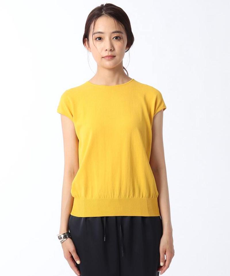 【洗える】ボイルコットンフレンチスリーブニット