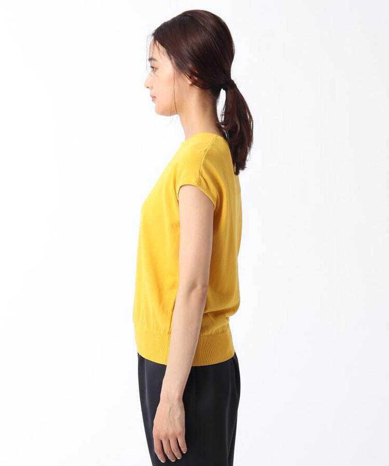 【洗える】ボイルコットンフレンチスリーブニット