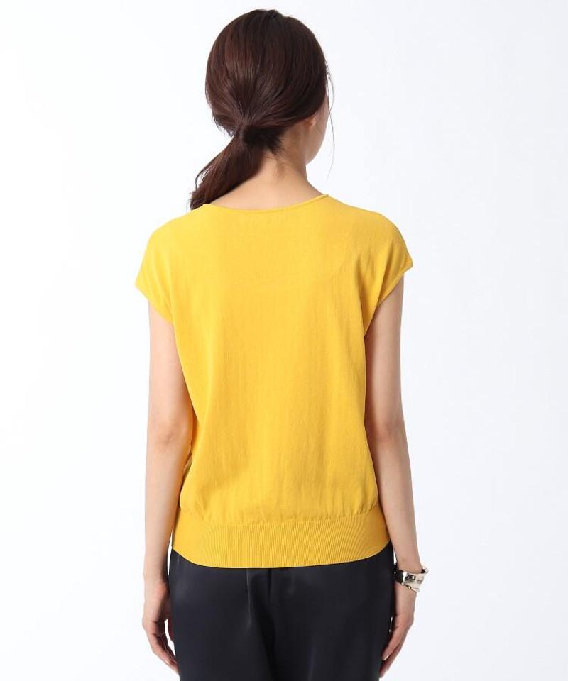 【洗える】ボイルコットンフレンチスリーブニット