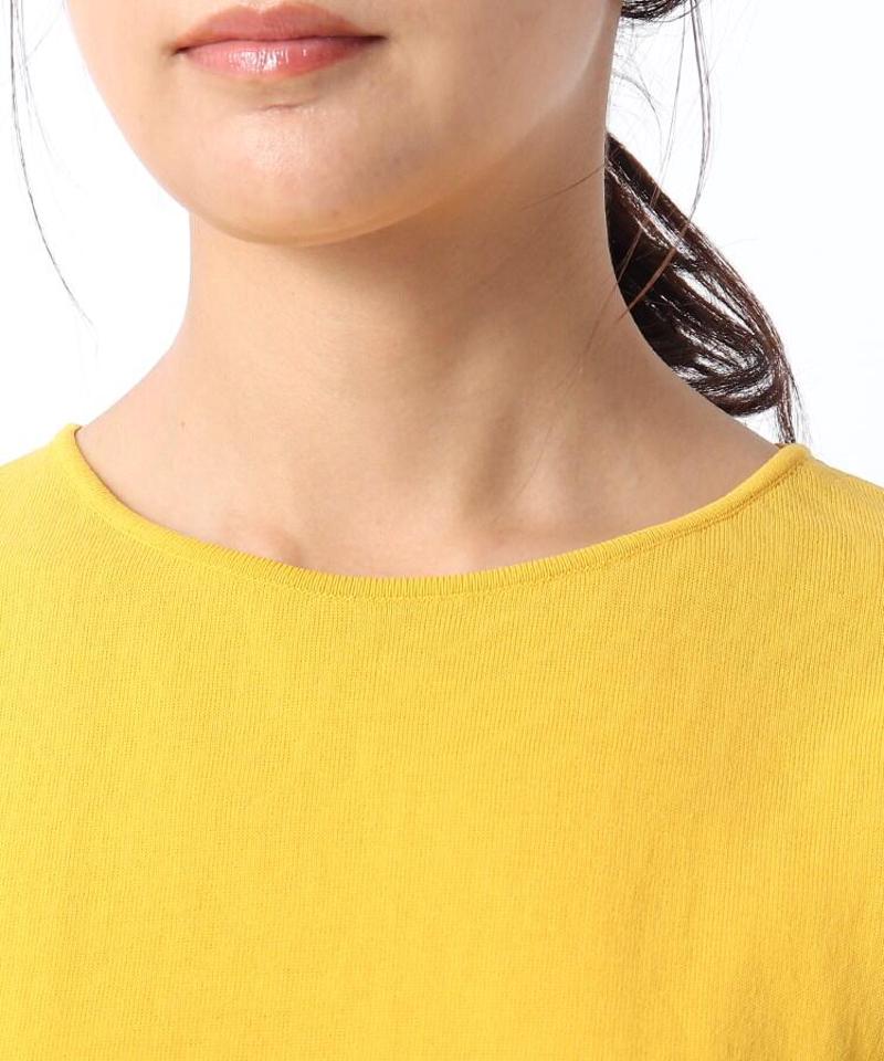 【洗える】ボイルコットンフレンチスリーブニット