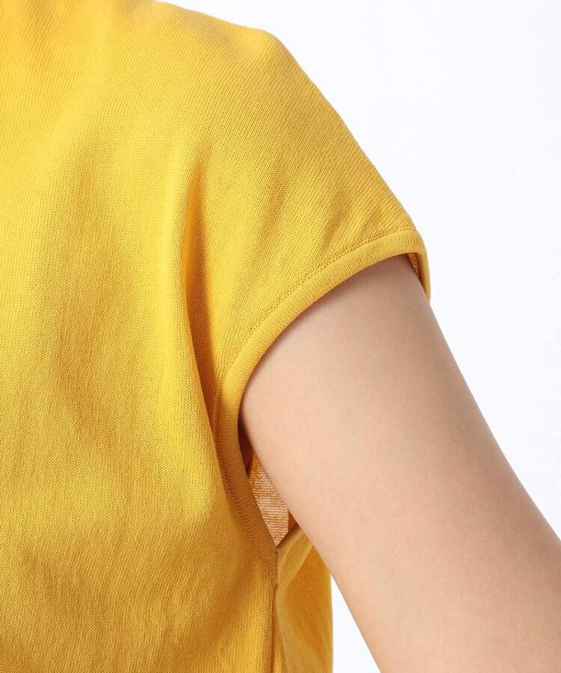 【洗える】ボイルコットンフレンチスリーブニット