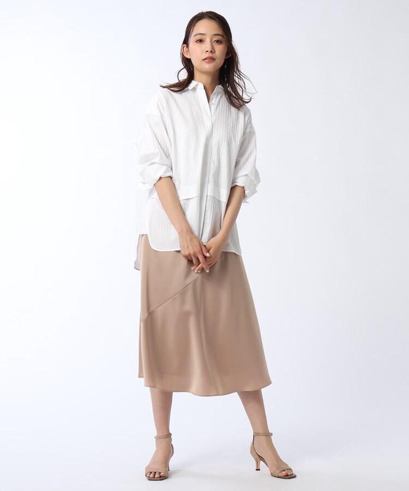 【洗える】ストライプ柄比翼シャツ