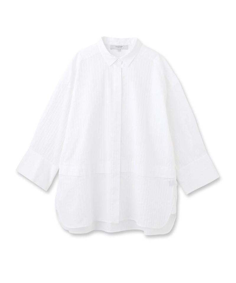 【洗える】ストライプ柄比翼シャツ