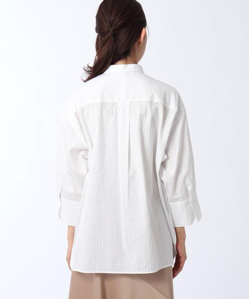 【洗える】ストライプ柄比翼シャツ