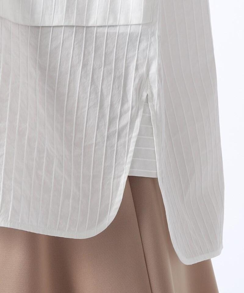 【洗える】ストライプ柄比翼シャツ