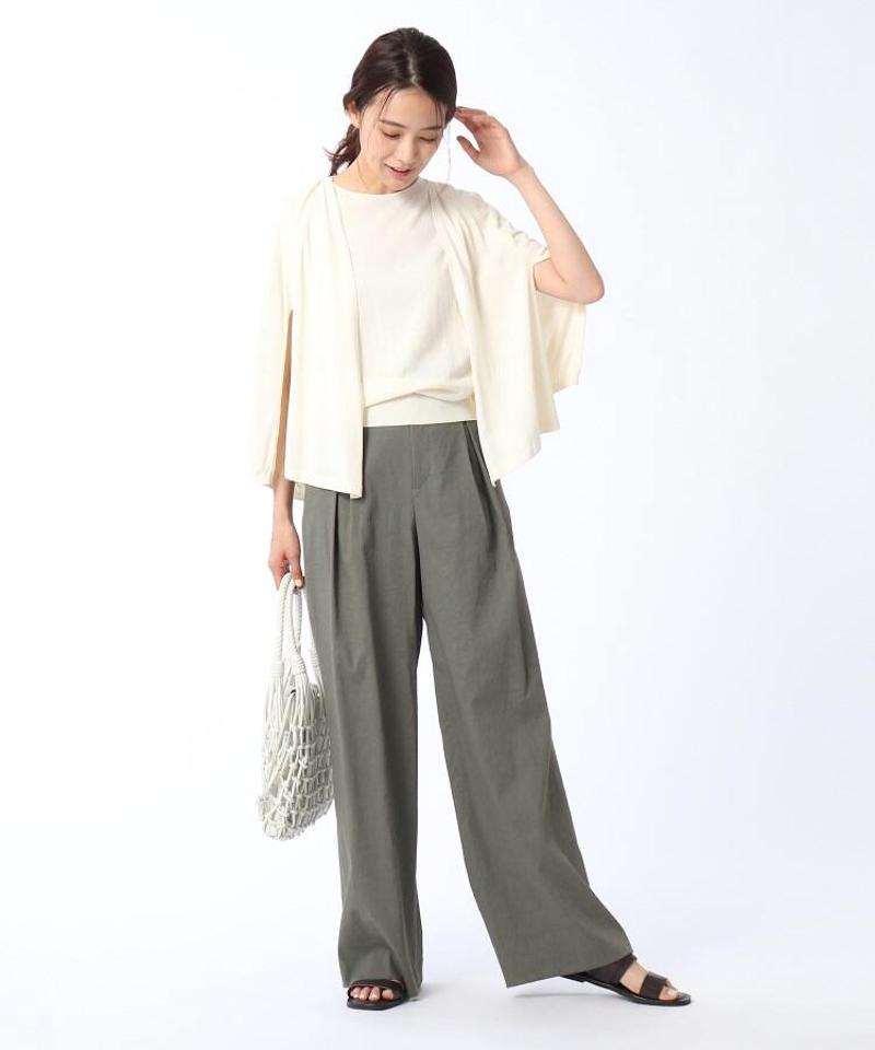 【洗える】ボイルコットンケープ風カーディガン