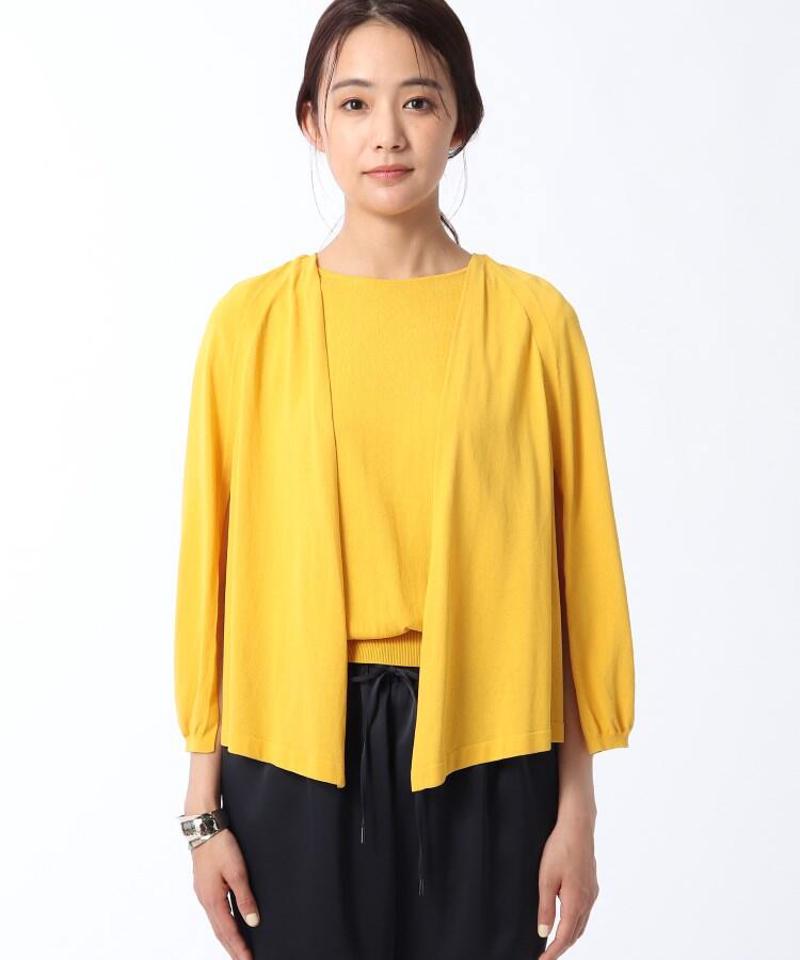 【洗える】ボイルコットンケープ風カーディガン
