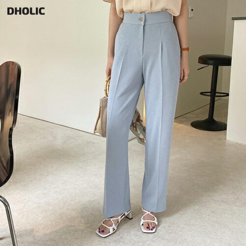 ストレートタックスラックス・全3色・b68831 レディース 【pt】 スラックス パンツ ズボン ロングパンツ ストレート 単色 無地 シンプル 大人 オフィスカジュアル 春 夏 韓国 ファッション ハイホリHIHOLLI