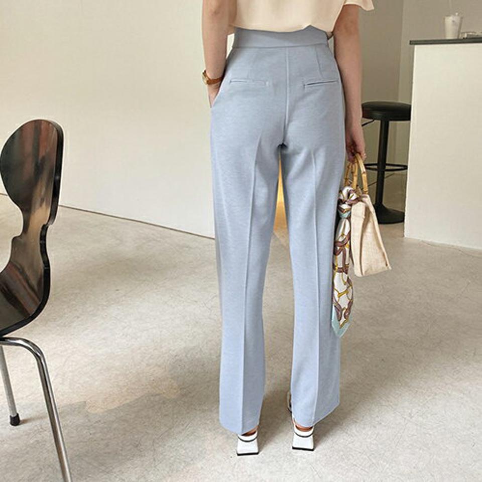 ストレートタックスラックス・全3色・b68831 レディース 【pt】 スラックス パンツ ズボン ロングパンツ ストレート 単色 無地 シンプル 大人 オフィスカジュアル 春 夏 韓国 ファッション ハイホリHIHOLLI