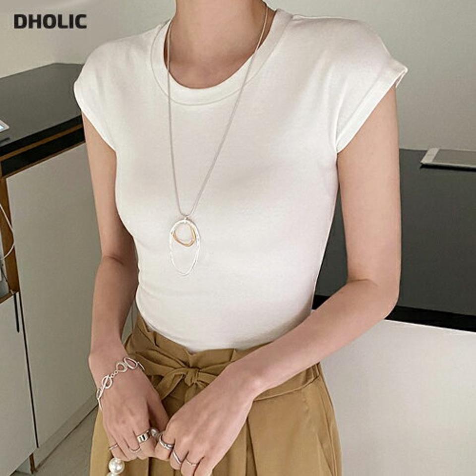 ラウンドネックTシャツ・全3色・t68922 レディース 【tops】 トップス Tシャツ ラウンドネック ショートスリーブ フレンチスリーブ 単色 無地 シンプル ベーシック カジュアル ラフ 春 夏 韓国 ファッション ハイホリHIHOLLI