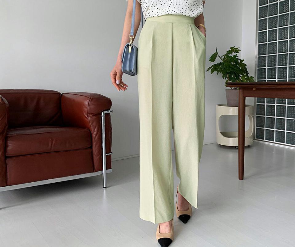 サイドジップスラックス・全3色・t65467 レディース 【pt】 スラックス パンツ ズボン ロングパンツ 単色 無地 シンプル ベーシック 大人 オフィスカジュアル 春 夏 秋 韓国ファッション193