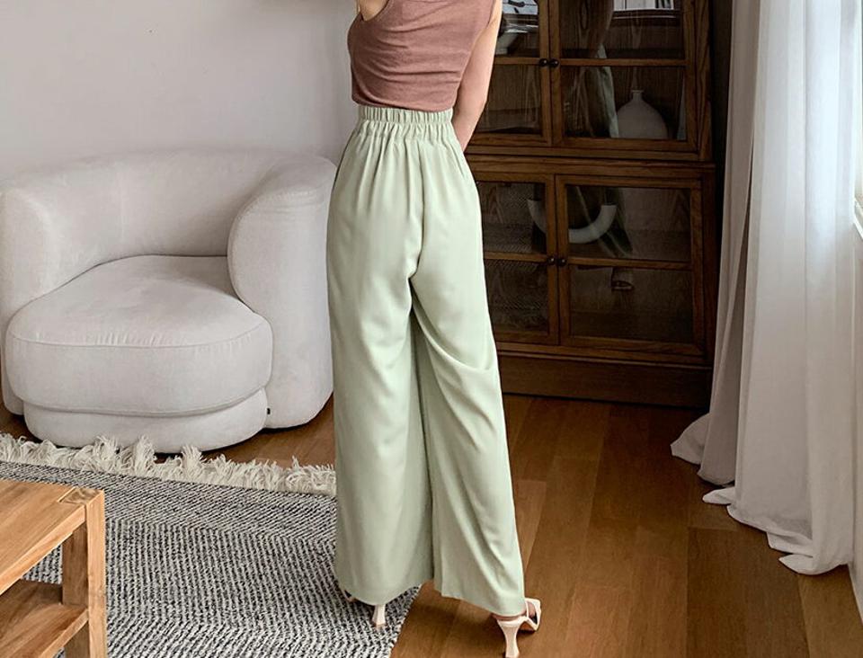 ラップ調ツーボタンワイドパンツ・全3色・t65485 レディース 【pt】 パンツ ズボン ロングパンツ ワイド ラップデザイン 単色 無地 シンプル カジュアル ラフ 春 夏 秋 韓国 ファッション