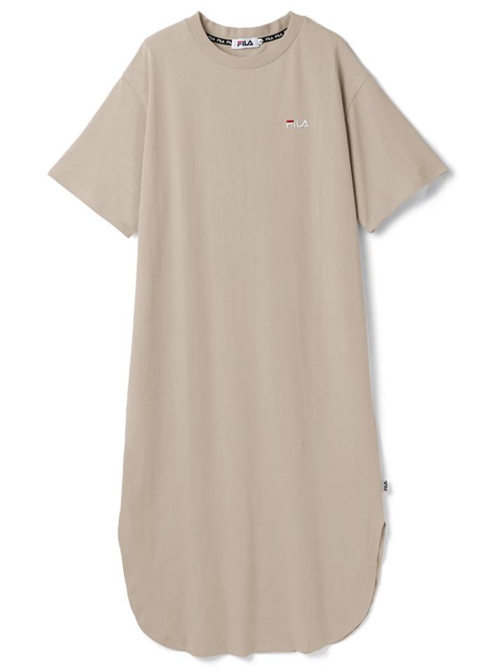 FILA刺繍ロゴロングTシャツワンピース