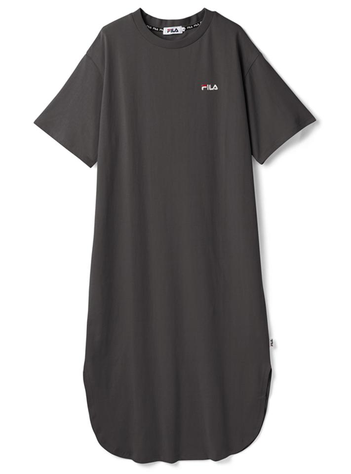 FILA刺繍ロゴロングTシャツワンピース