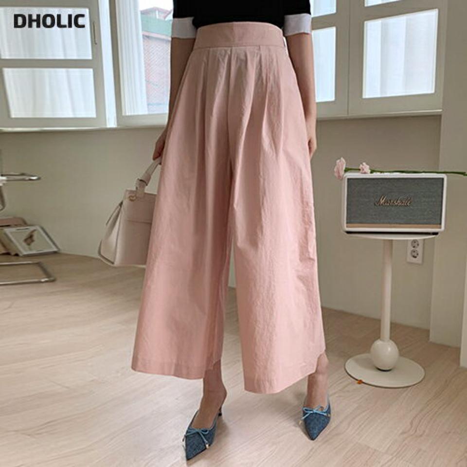 タックフレアパンツ・全3色・b68884 レディース 【pt】 パンツ ズボン ロングパンツ フレア タック ワイド 単色 無地 シンプル クロップド丈 カジュアル 春 夏 韓国 ファッション ハイホリHIHOLLI