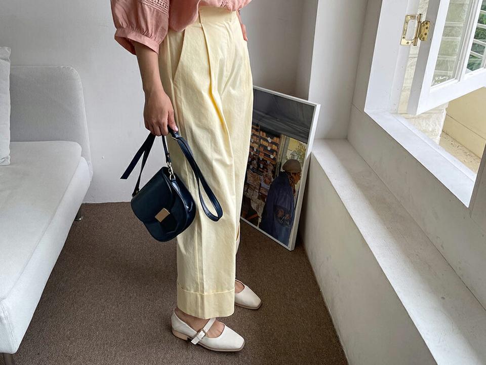 ロールアップワイドパンツ・全2色・t62246 レディース 【pt】 パンツ ズボン ロングパンツ ワイド ロールアップ 単色 無地 シンプル カジュアル 春 夏 韓国 ファッション