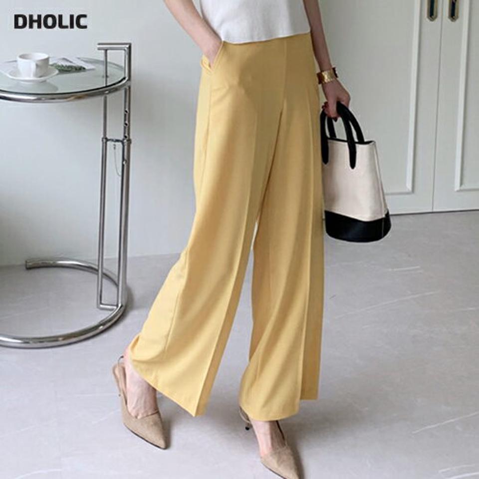 カラーワイドパンツ・全3色・t68885 レディース 【pt】 パンツ ズボン ロングパンツ ストレート 単色 無地 シンプル カジュアル ベーシック 春 夏 秋 韓国ファッション ハイホリHIHOLLI