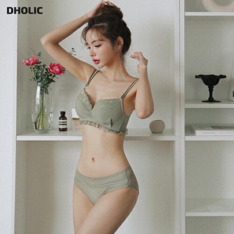 ギャザーストリングブラ&ショーツSET・全3色・d44691 レディース 【uw】 下着 アンダーウェア ランジェリー セット ブラジャー ショーツ パンツ ギャザー ストリング シンプル ノンワイヤー 透け感 シアー 大人 韓国 ファッション
