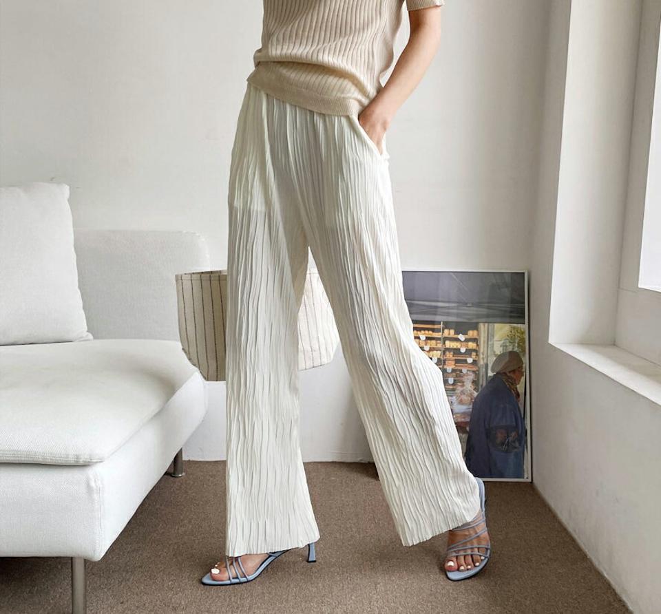 リンクルワイドストレートパンツ・全5色・t62249 レディース 【pt】 パンツ ズボン ロングパンツ 長ズボン ワイド ストレート リンクル ウエストゴム 上品 フェミニン 春 夏 秋 韓国 ファッション