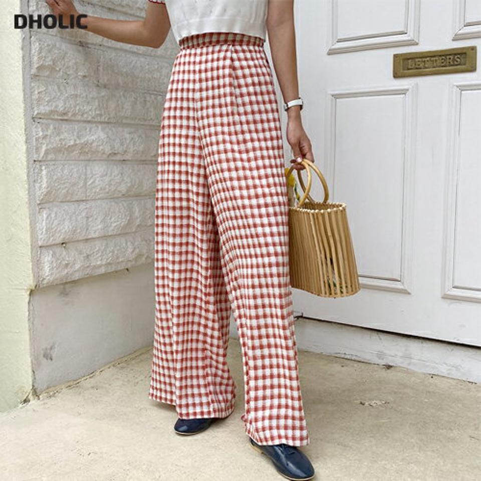 【全品10%OFF】チェックワイドパンツ・全3色・b62245 レディース 【pt】【パンツ ズボン ロングパンツ チェック柄 ワイド 可愛い かわいい 春 夏 秋 韓国 ファッション】