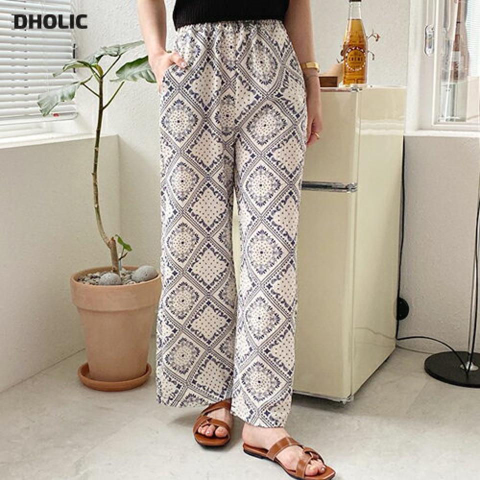 【全品10%OFF】ペイズリーパターンパンツ・全3色・t57565 レディース 【pt】【パンツ ズボン ロングパンツ 総柄 ペイズリー柄 カジュアル ラフ ウエストゴム 春 夏 韓国 ファッション】