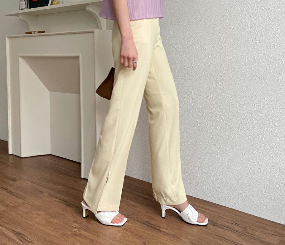 ロングストレートスリットスラックス・全3色・t57566 レディース 【pt】 スラックス パンツ ズボン ロングパンツ スリット ストレート 単色 無地 シンプル カジュアル 春 夏 韓国 ファッション