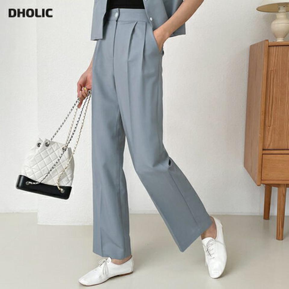 ツータックスラックス・全3色・t57508 レディース 【pt】 韓国 ファッション ボトムス ロング ロングパンツ スラックス ベーシック スリム オフィス オフィスカジュアル 足長 ストレート 大人 10分丈 体型カーバー 細身 美脚 夏 春