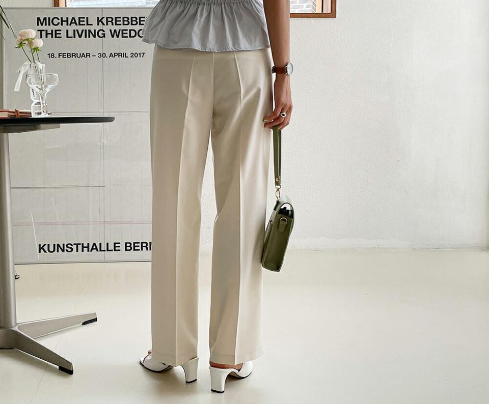 ツータックスラックス・全3色・t57508 レディース 【pt】 韓国 ファッション ボトムス ロング ロングパンツ スラックス ベーシック スリム オフィス オフィスカジュアル 足長 ストレート 大人 10分丈 体型カーバー 細身 美脚 夏 春