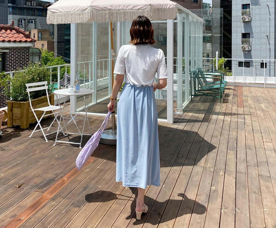 リブ配色ドロストワンピース・全3色・b57525 レディース 【ops】 韓国 ファッション ワンピース ロング ロングワンピース 半袖 リブ スリム コントラスト メリハリ ストリング フィット Hライン レイヤード風 フェミニン 体型カバー 夏 春