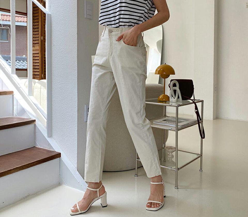 即日配送【只今30%OFF】スリムストレートパンツ・全3色・t57530 レディース 【pt】 韓国ファッション ボトムス ロング ロングパンツ ベーシック スリム フィット 足長 ストレート 大人 10分丈 細身 美脚 夏 春 セール