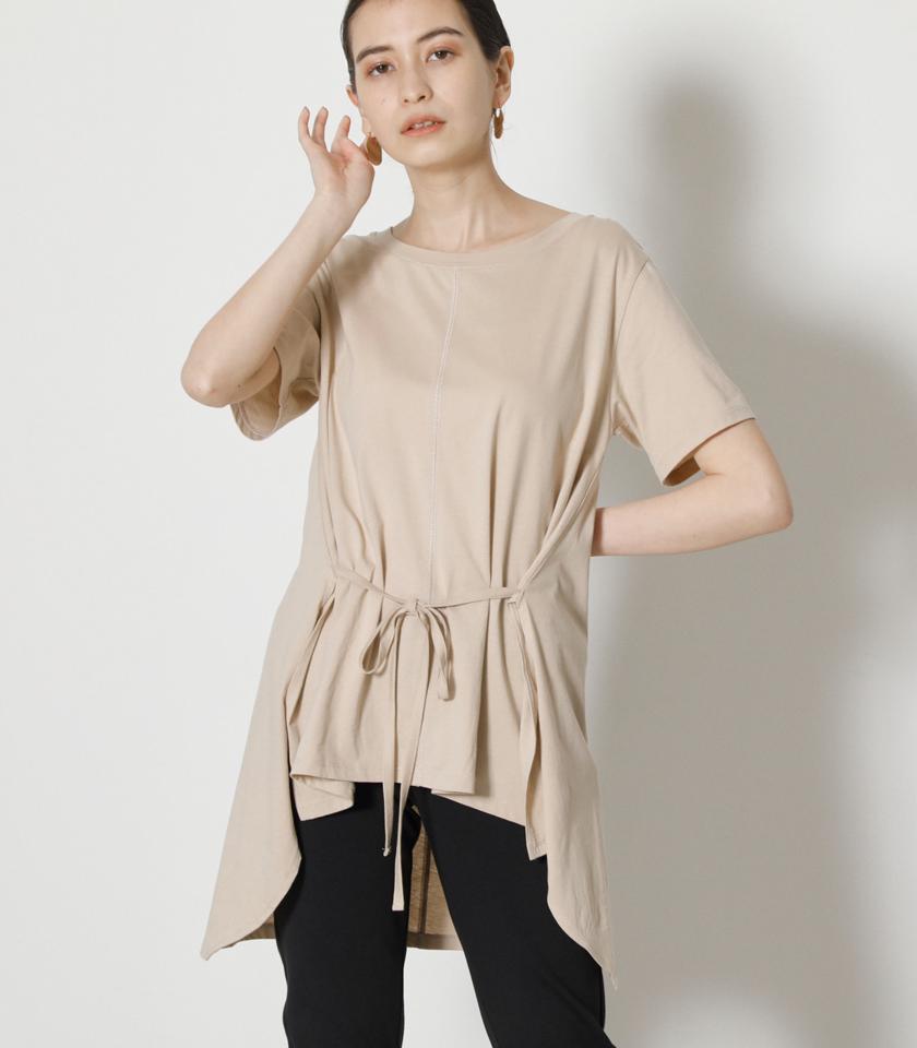 IRREGULAR HEM FRONT TIE TOPS/イレギュラーヘムフロントタイトップス